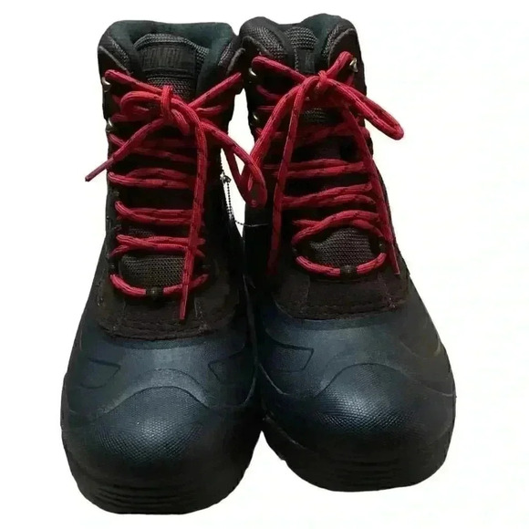 Khombu Mens 10 Leather Thermolite Lace Up Snow Pack Boots Brown Black NEW - Picture 2 of 8